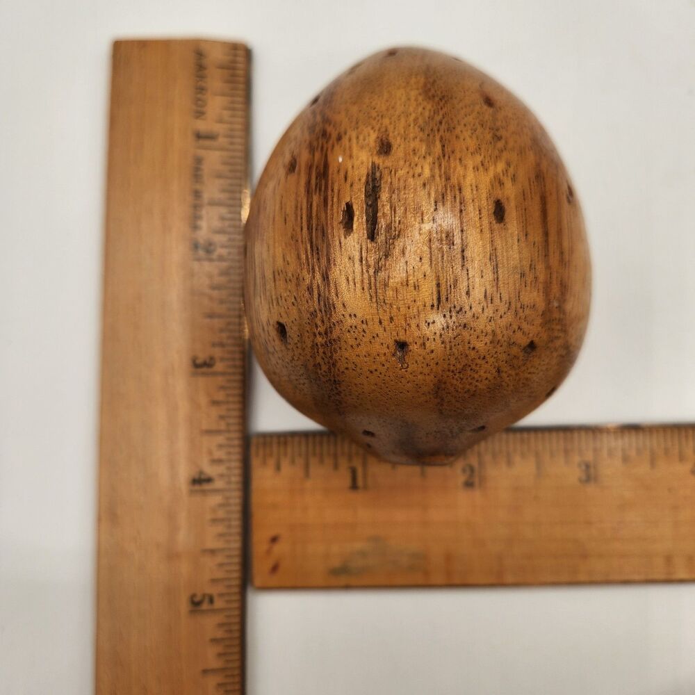 Carved Wooden Fruit 9 Pieces Dining Table Decor MCM Grapes Pear Apple Banana - Picture 11 of 15